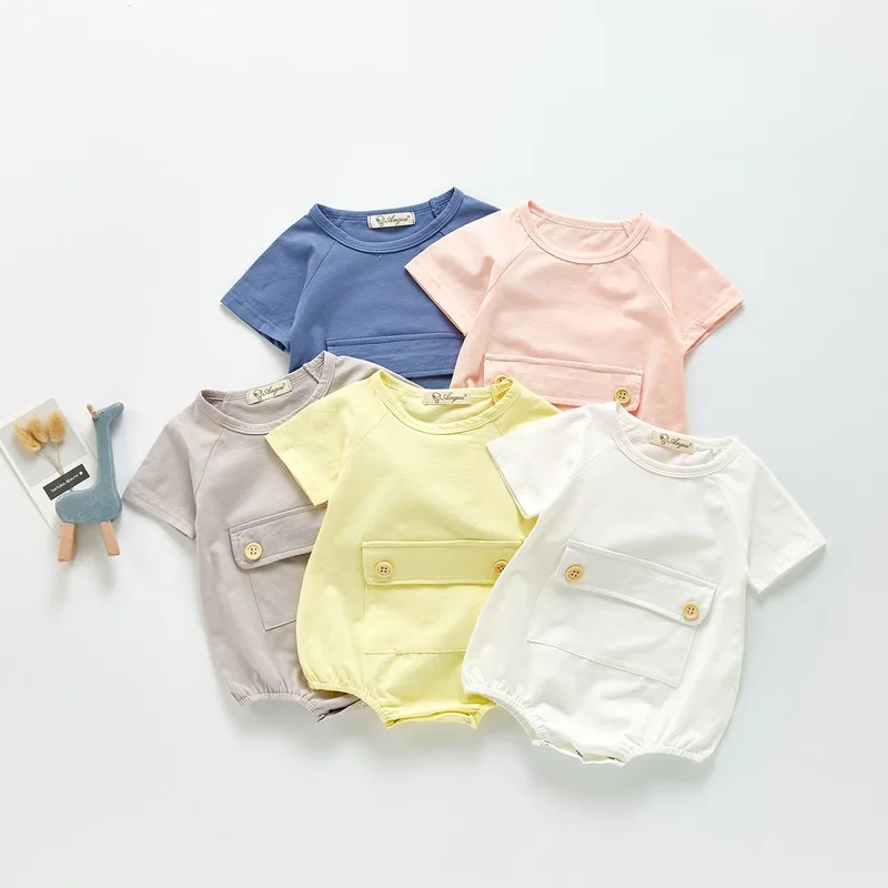 Summer Baby Clothes Cotton Short-sleeved Baby Boy Bodysuit Big Pocket Candy Color Toddler Girl Jumpsuit Clothes Baby Romper
Summer Baby Clothes Cotton Short-sleeved Baby Boy Bodysuit Big Pocket Candy Color Toddler Girl Jumpsuit Clothes Baby Romper