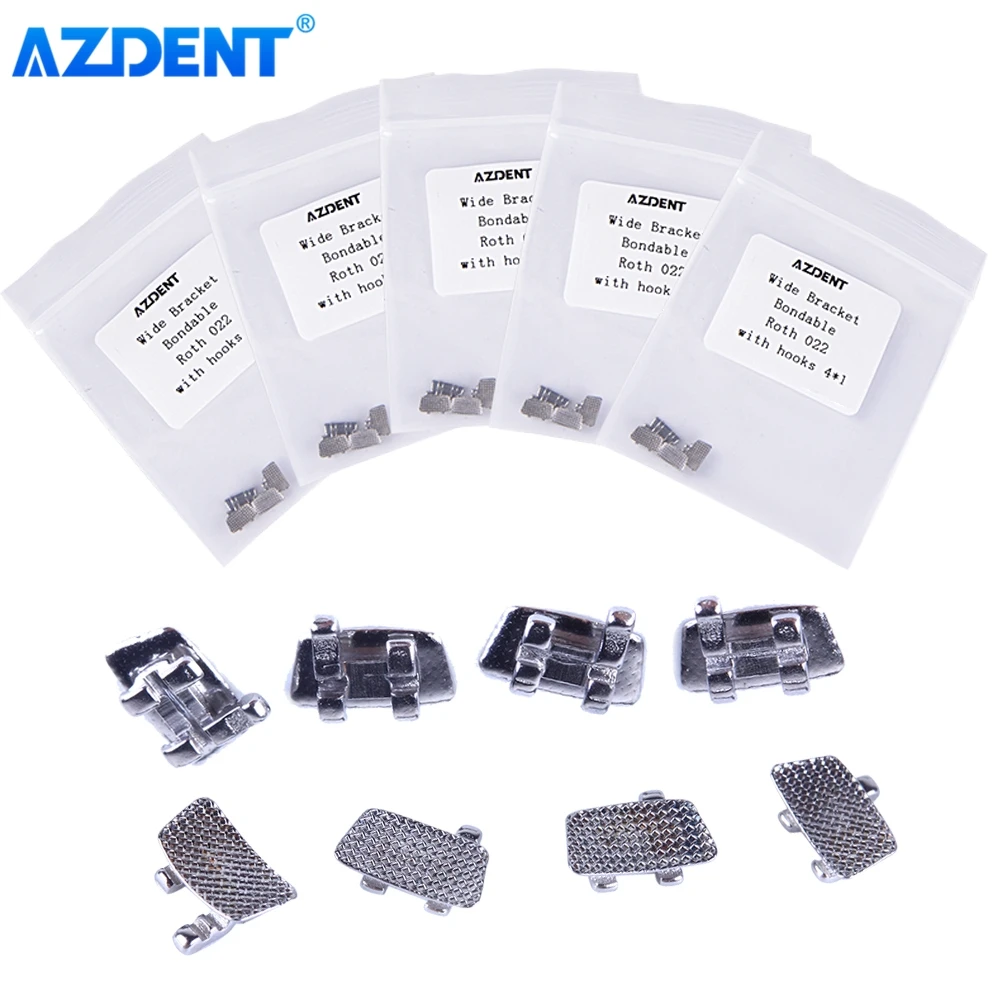 5 Packs AZDENT Dental Bracket Wide Orthodontic Braces for 1st Molar Bondable Roth 022 with Hooks 4pcs per Pack
5 Packs AZDENT Dental Bracket Wide Orthodontic Braces for 1st Molar Bondable Roth 022 with Hooks 4pcs per Pack