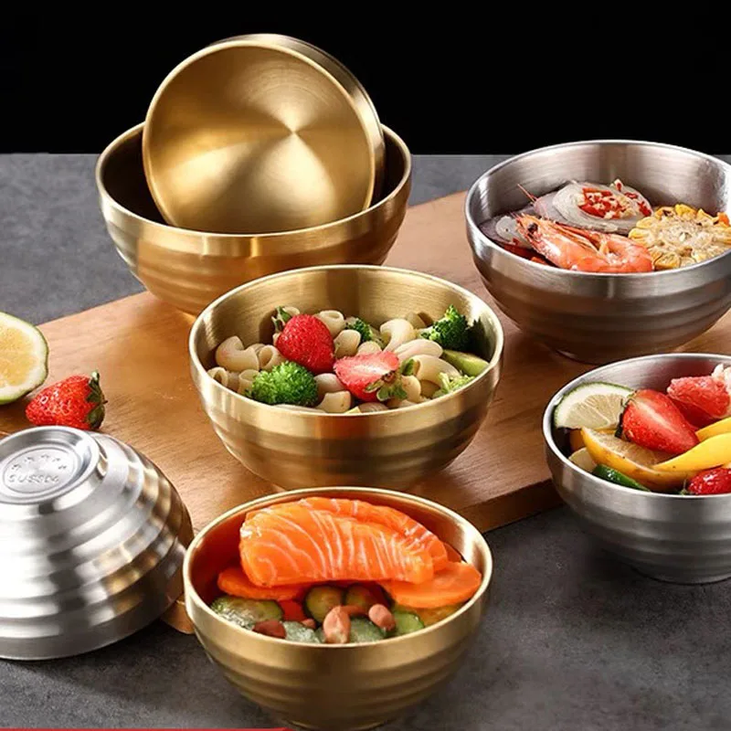 Stainless Steel Bowl Double Walled Ice Cream Soup Bowls Heat Insulated Mixing Bowl Metal Thick Metal Rice Cereal Bowls
Stainless Steel Bowl Double Walled Ice Cream Soup Bowls Heat Insulated Mixing Bowl Metal Thick Metal Rice Cereal Bowls