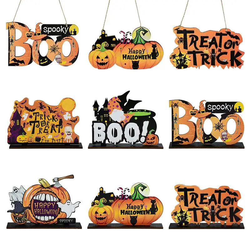 Halloween Wooden Pendant Decoration Pumpkin Skull Spidertrick or Treat Pendant Party Scene Layout Door Hanging Sign Decoration
Halloween Wooden Pendant Decoration Pumpkin Skull Spidertrick or Treat Pendant Party Scene Layout Door Hanging Sign Decoration