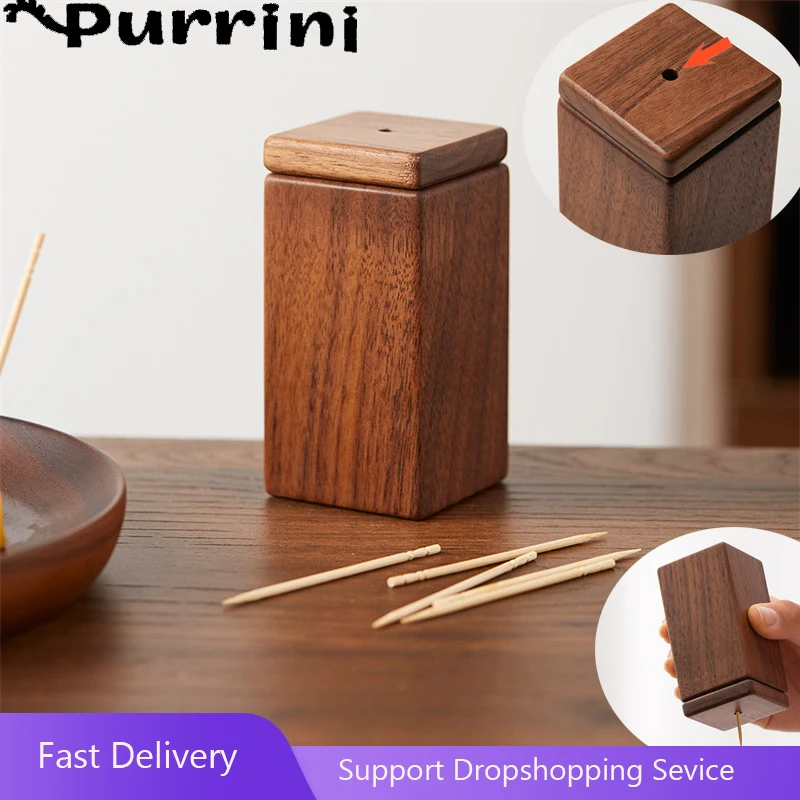 Black Walnut Wood Toothpick Box Home Premium Personalized Creative Chinese Restaurant Portable Retro Commercial Solid Wood BOX 
Black Walnut Wood Toothpick Box Home Premium Personalized Creative Chinese Restaurant Portable Retro Commercial Solid Wood BOX