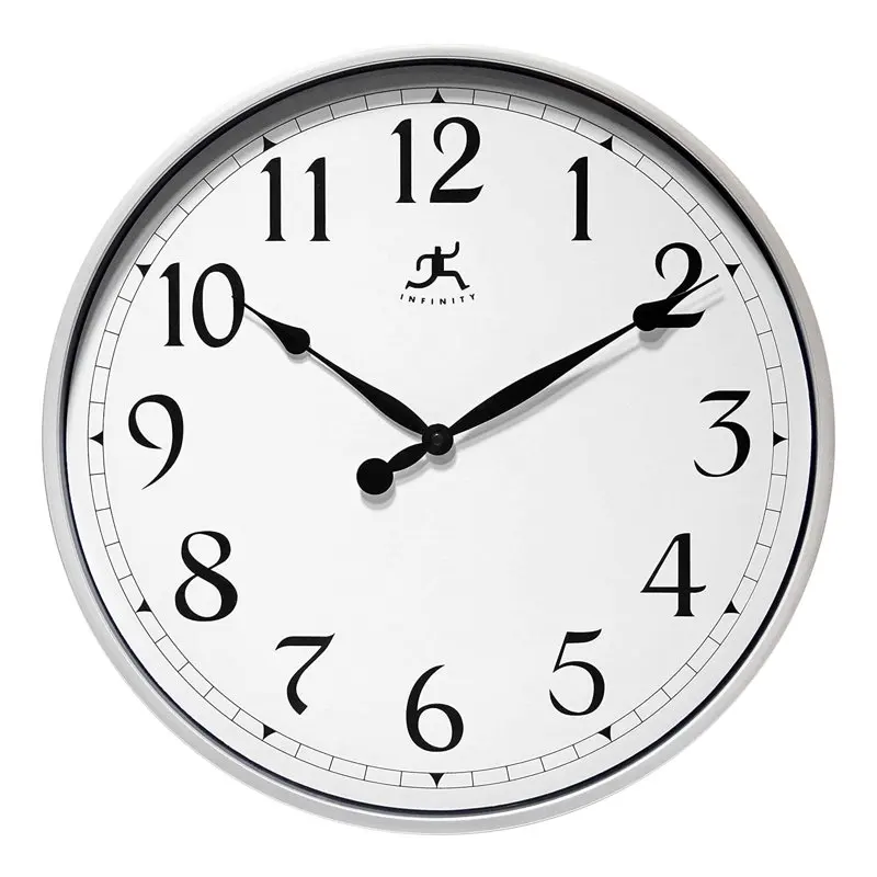 with Roman Num Striking Silver Transitional Roman Numeral Wall Clock with Analog Display
with Roman Num Striking Silver Transitional Roman Numeral Wall Clock with Analog Display