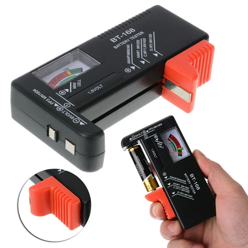 BT-168 Battery Capacity Tester Universal Digital Battery Meter Indicate Volt Tester Checker For AA/AAA/C/D/9V/1.5V Batteries
BT-168 Battery Capacity Tester Universal Digital Battery Meter Indicate Volt Tester Checker For AA/AAA/C/D/9V/1.5V Batteries