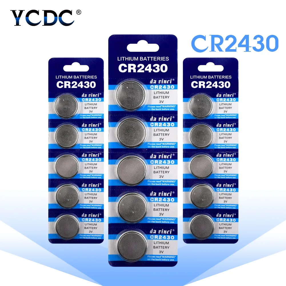 YCDC 5-50Pcs CR2430 Button Cell Batteries DL2430 BR2430 KL2430 3V Lithium Coin Battery CR 2430 Single Use For Watch Toys Remote 
YCDC 5-50Pcs CR2430 Button Cell Batteries DL2430 BR2430 KL2430 3V Lithium Coin Battery CR 2430 Single Use For Watch Toys Remote