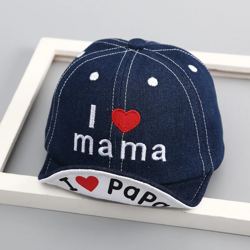 Baby Hat for Girls Boys Denim Baseball Cap Kids Spring Summer I Love Mama and Papa Cap Children Sun Hat 0-2 Years Baby Stuff
Baby Hat for Girls Boys Denim Baseball Cap Kids Spring Summer I Love Mama and Papa Cap Children Sun Hat 0-2 Years Baby Stuff