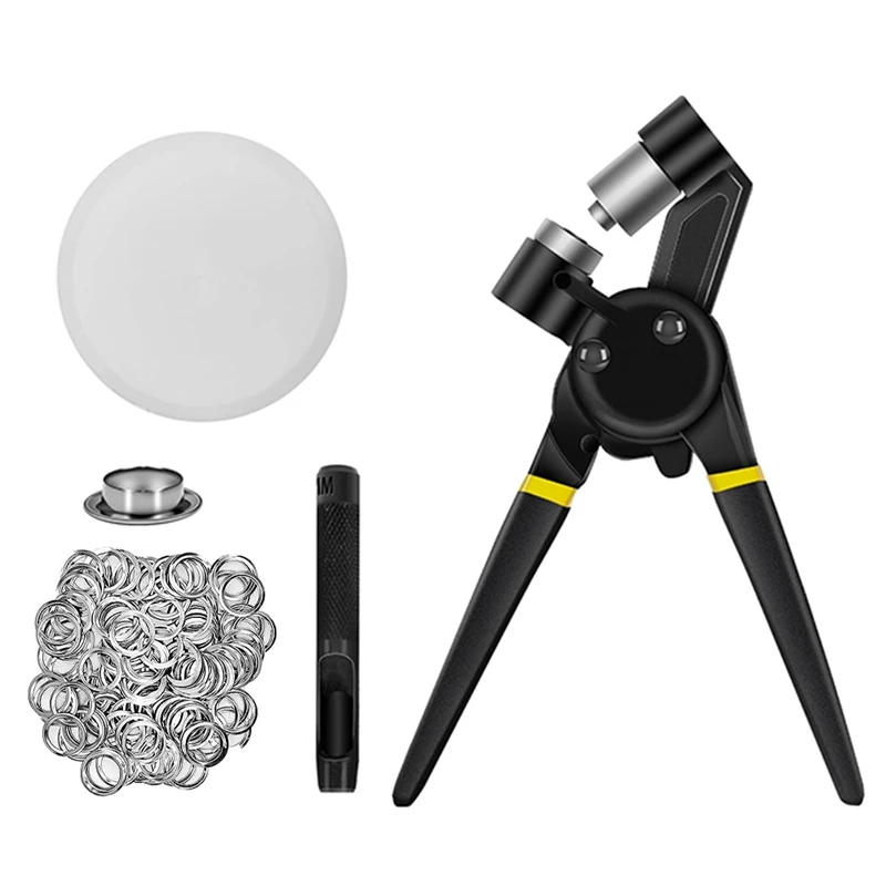 Grommet Tool Kit Black Metal Grommets Handheld Kit With 500 Pcs 3/8 Inch 10 Mm For Fabrics, Canvas, Awnings
Grommet Tool Kit Black Metal Grommets Handheld Kit With 500 Pcs 3/8 Inch 10 Mm For Fabrics, Canvas, Awnings
