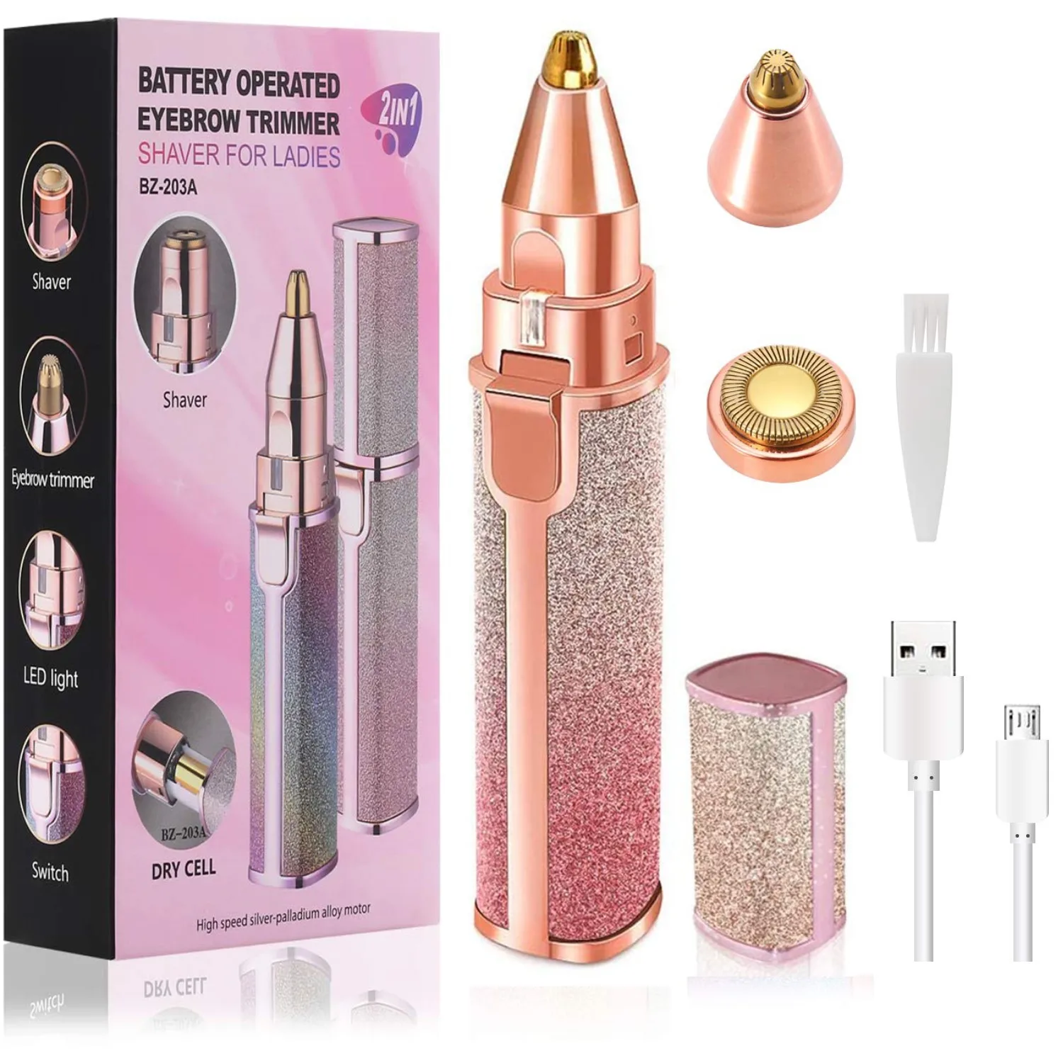 2 IN 1 Portable Women Epilator Electric Painless Hair Remover Lady Shaver Eyebrow Shaper Facial Leg Armpit Bikini Body Trimmer
2 IN 1 Portable Women Epilator Electric Painless Hair Remover Lady Shaver Eyebrow Shaper Facial Leg Armpit Bikini Body Trimmer