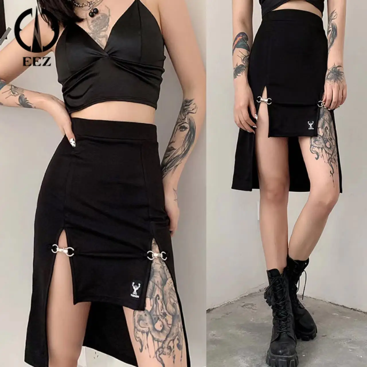 【irregular Hem】Vintage Slit High Waist Patchwork Women Pencil Skirt Dark Punk Black Sexy Midi Skirt Gothic Grunge Streetwear Y2k
【irregular Hem】Vintage Slit High Waist Patchwork Women Pencil Skirt Dark Punk Black Sexy Midi Skirt Gothic Grunge Streetwear Y2k