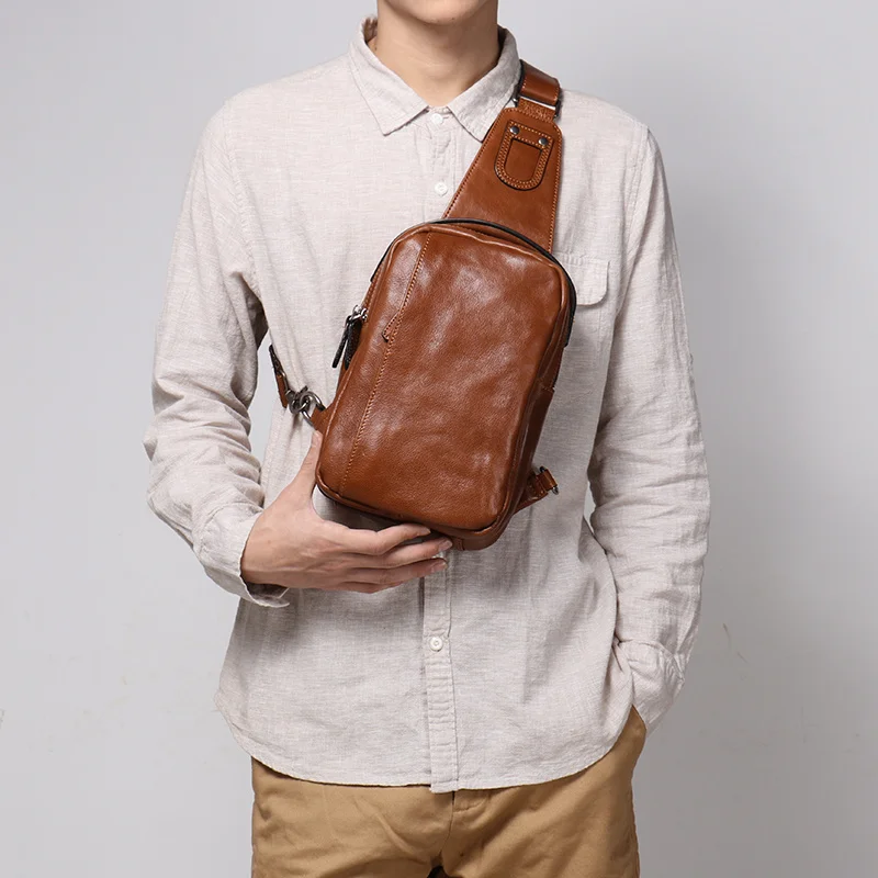 Men's Genuine Leather Chest Bag Casual Large Capacity Handbag Trendy Single Shoulder Crossbody Daily Chest Pack
Men's Genuine Leather Chest Bag Casual Large Capacity Handbag Trendy Single Shoulder Crossbody Daily Chest Pack