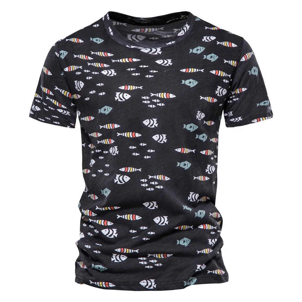 2022 Summer Men's Printed T Shirt 100% Cotton Fish Printed Casual Short Sleeve T Shirt Men
2022 Summer Men's Printed T Shirt 100% Cotton Fish Printed Casual Short Sleeve T Shirt Men