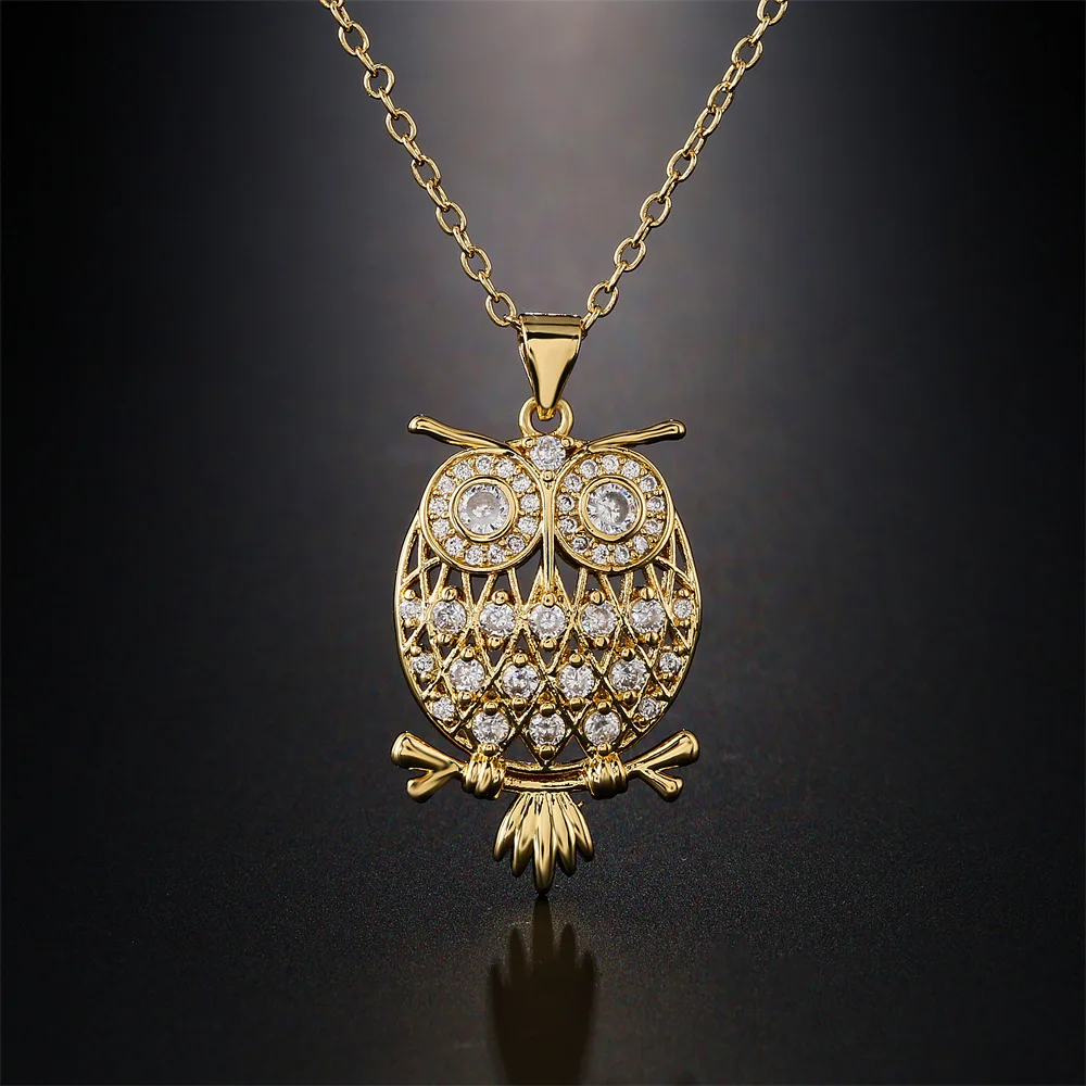 Fashion Copper Micro-inlaid Zircon Jewelry, Copper-plated Real Gold Personalized Owl Pendant Chain Necklace for Women Choker
Fashion Copper Micro-inlaid Zircon Jewelry, Copper-plated Real Gold Personalized Owl Pendant Chain Necklace for Women Choker