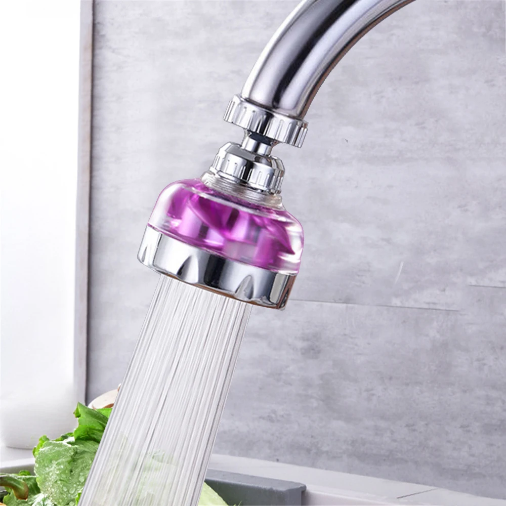 

360 Degree Turbo Rotation Faucet Pressurize Kitchen Sink Tap Filter Bubble Splash Proof Water Saving Shower Nozzle Tap Connector
