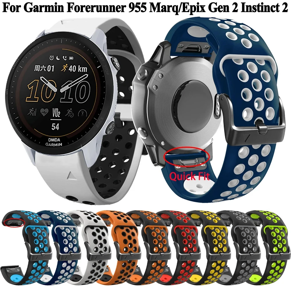 

QuickFit 26 22mm Band For Garmin Forerunner 935 955 945 LTE Silicone Wristband For Garmin Epix instinct 2/Fenix 7 Strap Bracelet