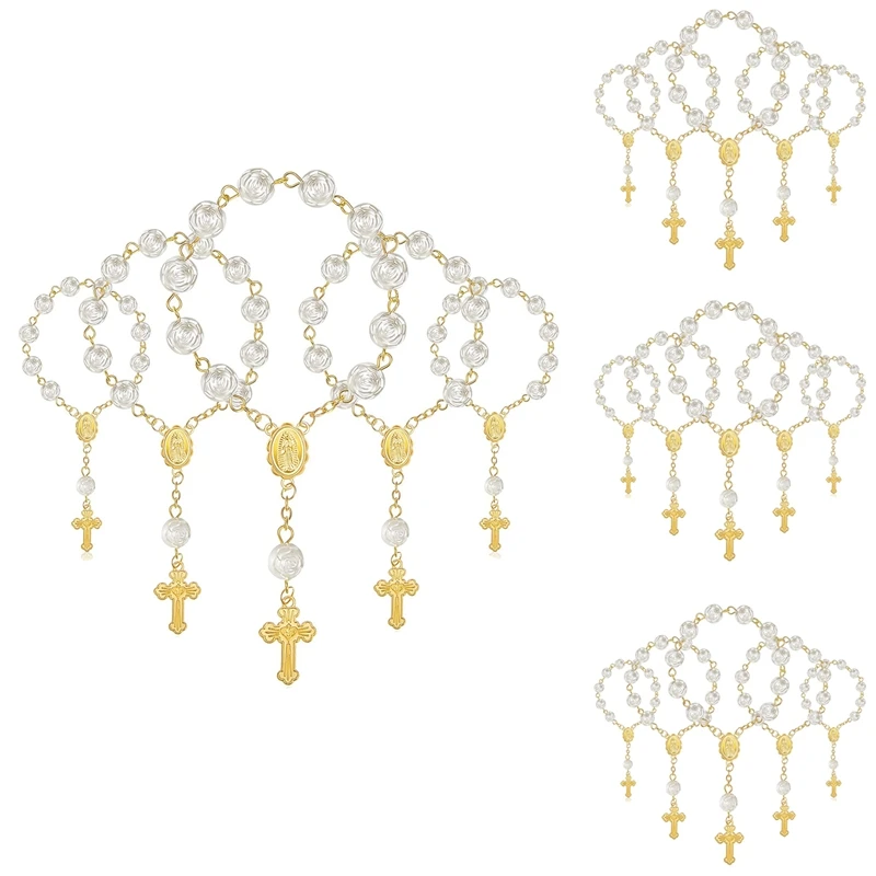 20Pcs Baptism Favors With Cross Mini Rosaries Acrylic Beads Bracelet Christening Communion Finger Rosarie Bracelet
20Pcs Baptism Favors With Cross Mini Rosaries Acrylic Beads Bracelet Christening Communion Finger Rosarie Bracelet