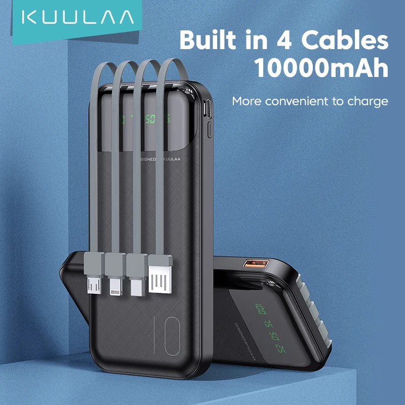 KUULAA 4 in 1 Power Bank 10000mAh Portable Charging PowerBank 10000 mAh USB PoverBank External Battery Charger For iPhone Xaiomi
KUULAA 4 in 1 Power Bank 10000mAh Portable Charging PowerBank 10000 mAh USB PoverBank External Battery Charger For iPhone Xaiomi