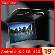 19 Inch 8K Multimedia Video Playre Car Monitor Android 10.0 3+32GB 1080P Ceiling TV Roof Mount Display FM/WIFI/HDMI/Mirror Link