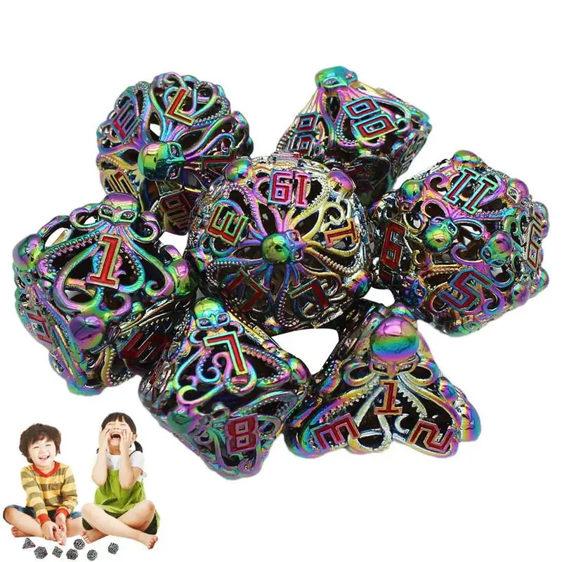 Metal Polyhedral Dice 7pcs Dragon Dices Dragons Dice Sets With Hollow Design Sense Of Music And Wind Chime For Fantasy Game Card
Metal Polyhedral Dice 7pcs Dragon Dices Dragons Dice Sets With Hollow Design Sense Of Music And Wind Chime For Fantasy Game Card