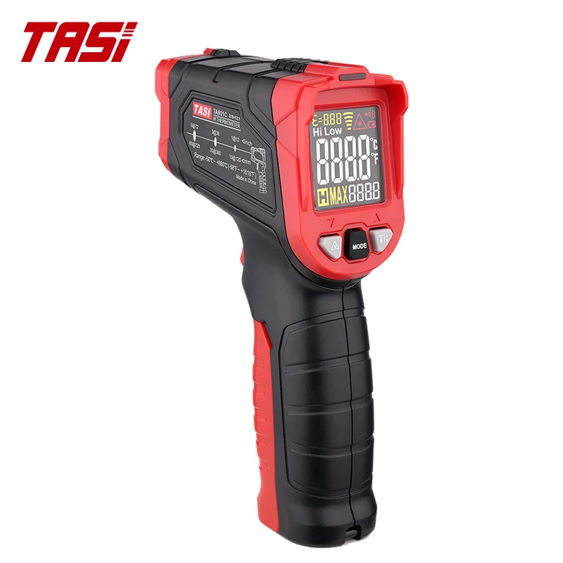 

Инфракрасный термометр TASI TA601C, Бесконтактный цифровой ИК лазерный высокотемпературный пистолет, лазерный прицеливаемый пистолет, термоме...