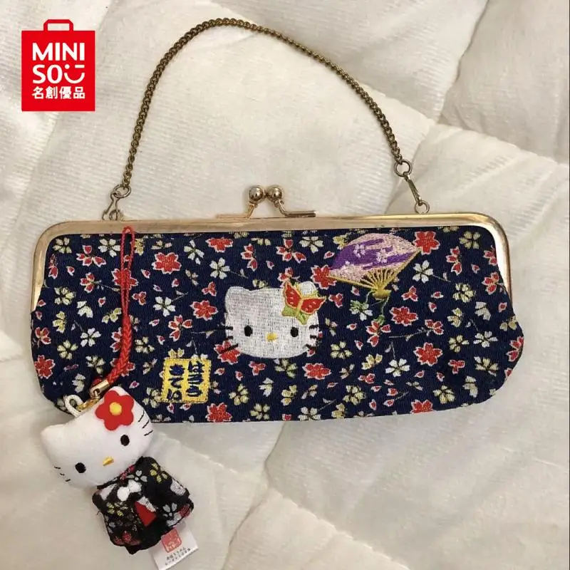 Сумочка-кимоно Hello Kitty винтажная сумка с вышивкой вишни мультяшная золотая милая