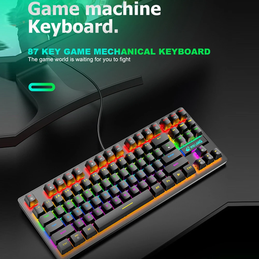 USB Wired Mechanical Keyboard 87 Keys Ergonomics Gaming Competitive Keyboard Blue Switch Support Macro Programming for PC Laptop
USB Wired Mechanical Keyboard 87 Keys Ergonomics Gaming Competitive Keyboard Blue Switch Support Macro Programming for PC Laptop