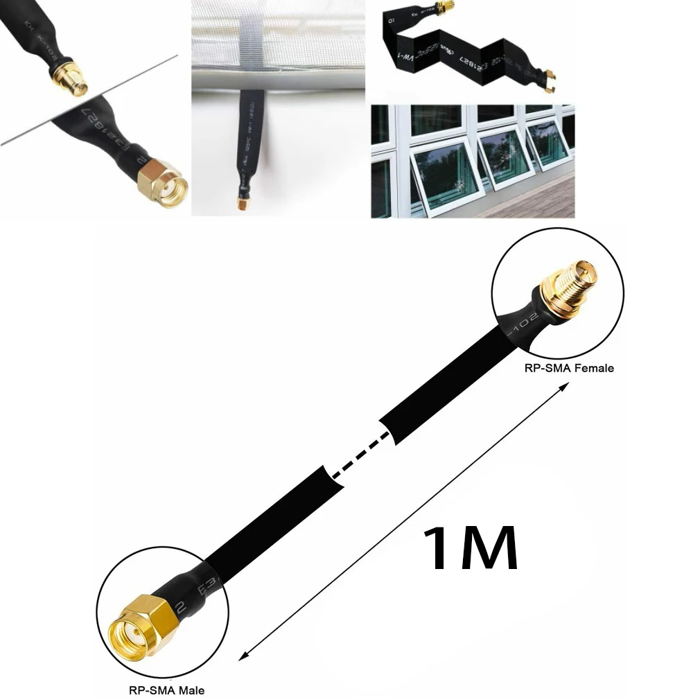 50 OHM Extension Cable 0-6 GHz RP-SMA Male To RP-SMA Female 1-pack Flat Coaxial Extension Pigtail 1meter 802.11b WiFi Adapters
50 OHM Extension Cable 0-6 GHz RP-SMA Male To RP-SMA Female 1-pack Flat Coaxial Extension Pigtail 1meter 802.11b WiFi Adapters