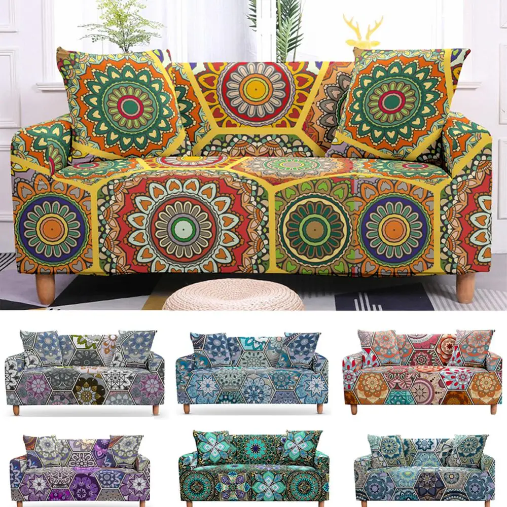 Mandala Printing Elastic Sofa Slipcover Stretch All-inclusive Sofa Towel Anti-fouling Armchair Cough Cushion Cover Removable 
Mandala Printing Elastic Sofa Slipcover Stretch All-inclusive Sofa Towel Anti-fouling Armchair Cough Cushion Cover Removable