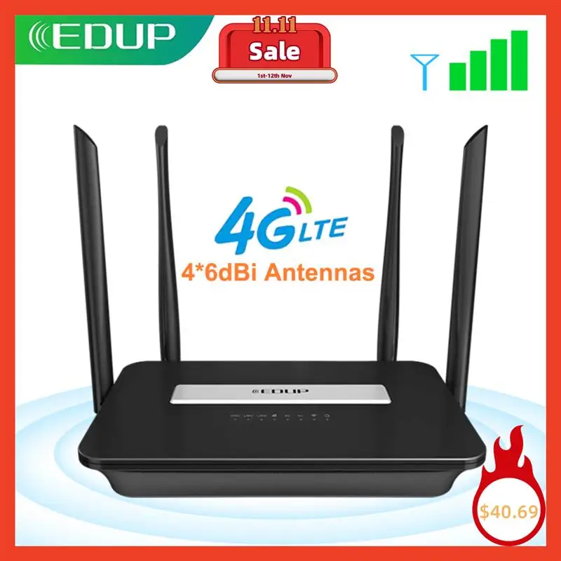 

2023 Wi-Fi роутер EDUP 4G LTE роутер 300 Мбит/с домашняя точка доступа 4G Wi-Fi роутер RJ45 WAN LAN Wi-Fi модем 3G/4G беспроводной CPE с SIM-картой