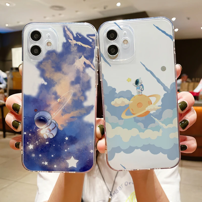 Cartoon Astronaut Cases For iPhone 13 Pro Max Mini Pro Max 12 11 X XR XS Max SE 2020 8 7 6 6S Plus Soft Silicone Cover Funda
Cartoon Astronaut Cases For iPhone 13 Pro Max Mini Pro Max 12 11 X XR XS Max SE 2020 8 7 6 6S Plus Soft Silicone Cover Funda
