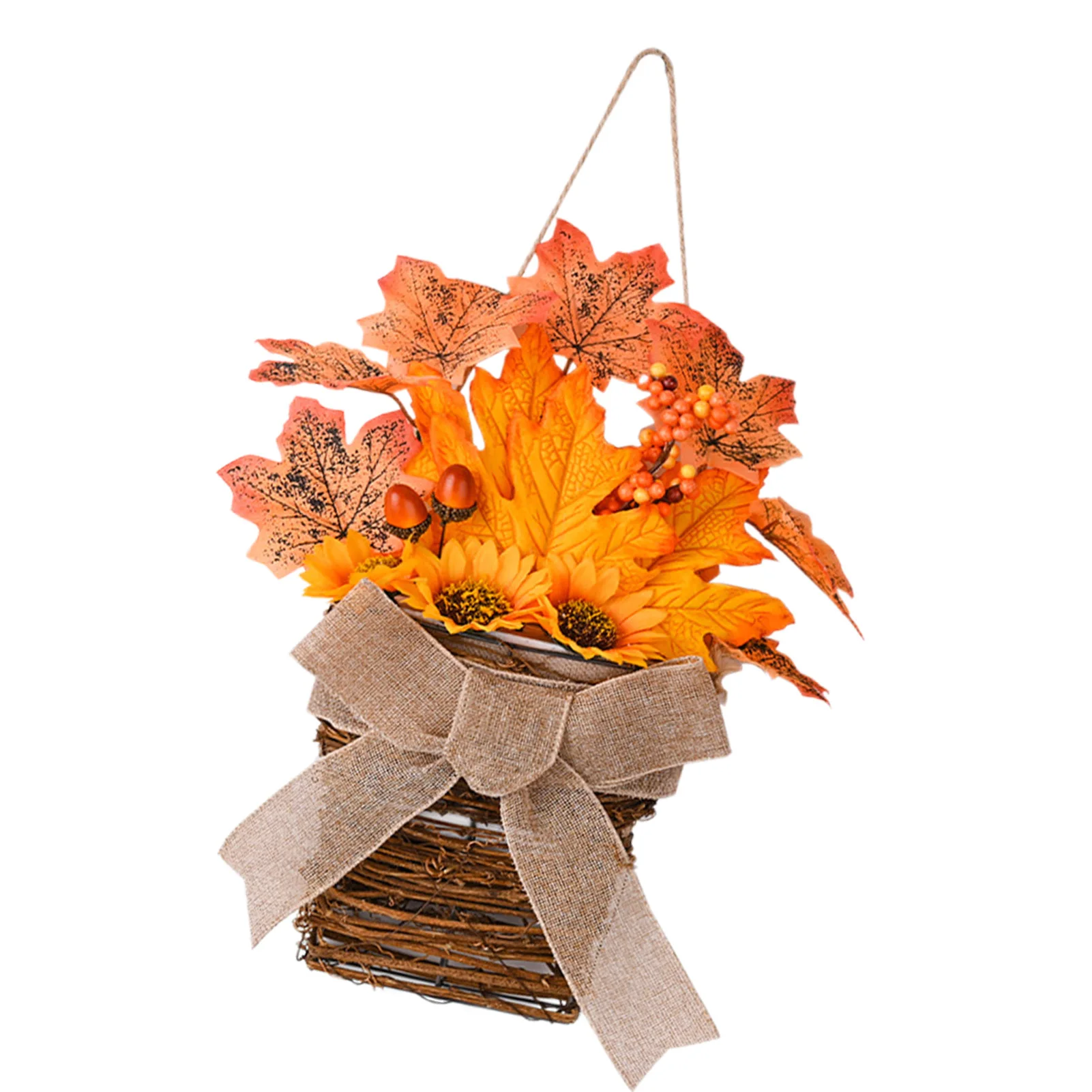 Autumn Basket Wreath Natural Rattan Circle Door Wall Decoration Decorative Artificial Leaf Flower Wreath For Front Door
Autumn Basket Wreath Natural Rattan Circle Door Wall Decoration Decorative Artificial Leaf Flower Wreath For Front Door