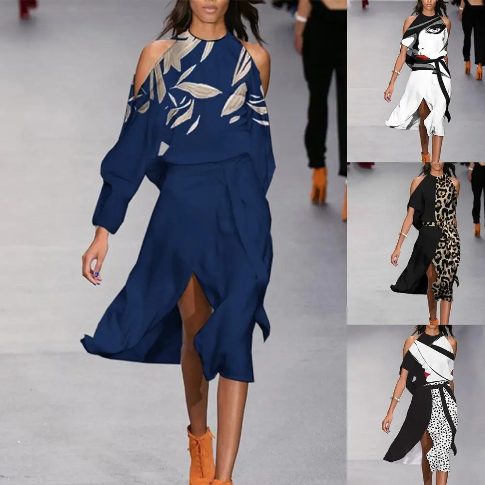 for Banquet Elegant Summer Midi Dress Slim Party Dress Off Shoulder Dress Women Slim-fit for Office Lady Face Print Temperament
for Banquet Elegant Summer Midi Dress Slim Party Dress Off Shoulder Dress Women Slim-fit for Office Lady Face Print Temperament