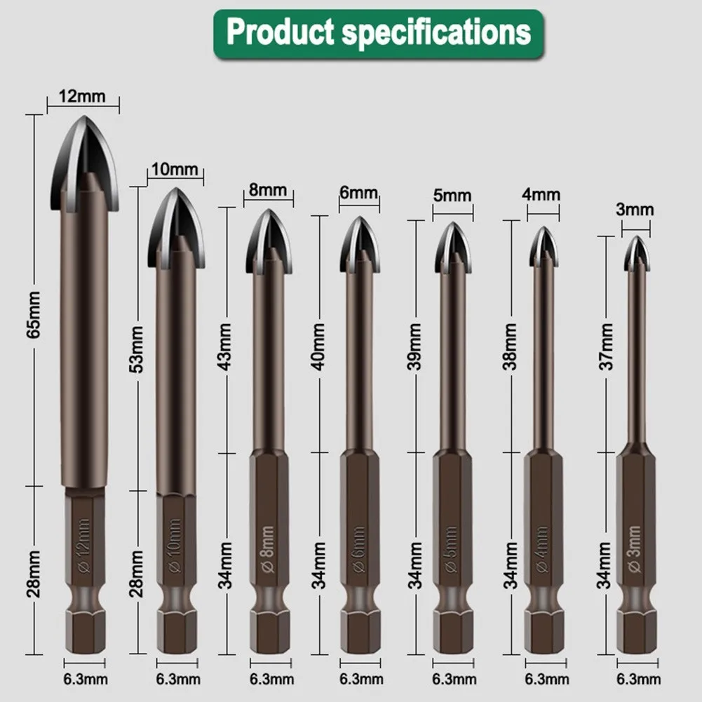 VIBRATITE Cross Hex Tile Bits Glass Ceramic Concrete Hole Opener Alloy Triangle Drill Size 3/4/5/6/7/8/10/12 Mm
VIBRATITE Cross Hex Tile Bits Glass Ceramic Concrete Hole Opener Alloy Triangle Drill Size 3/4/5/6/7/8/10/12 Mm