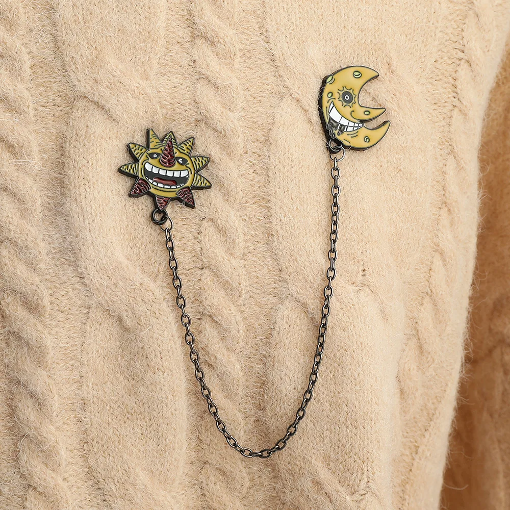ZXMJ Anime Cartoon Brooch Plant Couple Brooches Sun and Moon Enamel Brooch Metal Collar Pin Soul Eater Trendy Brooch Jewelry
ZXMJ Anime Cartoon Brooch Plant Couple Brooches Sun and Moon Enamel Brooch Metal Collar Pin Soul Eater Trendy Brooch Jewelry