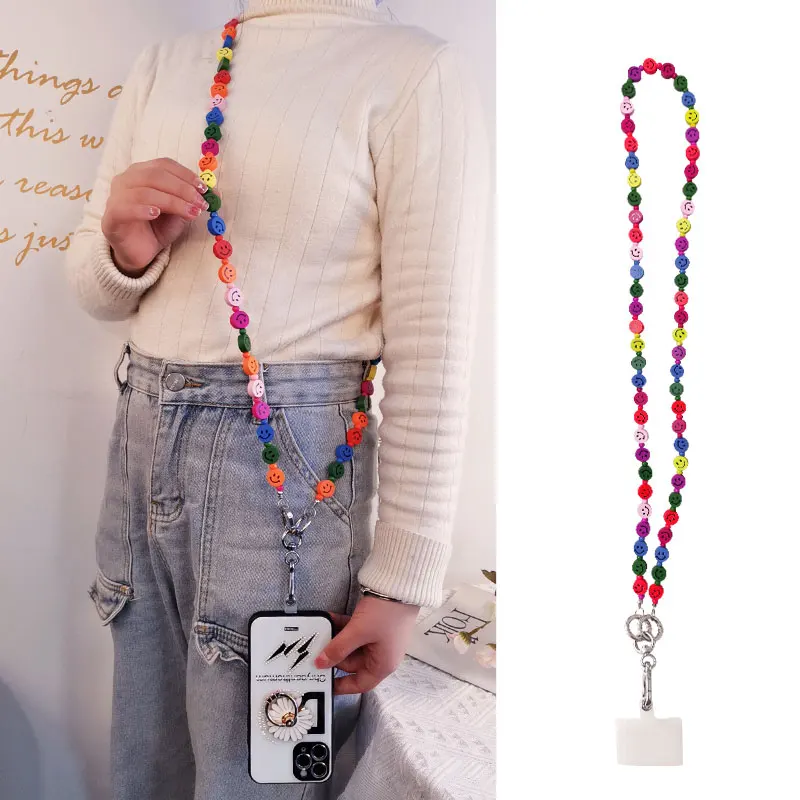 Long Crossbody Hanging Chain Hand-beaded Smiley Face Jewelry Beads Universal Mobile Phone Shell Clip Mobile Phone Lanyard
Long Crossbody Hanging Chain Hand-beaded Smiley Face Jewelry Beads Universal Mobile Phone Shell Clip Mobile Phone Lanyard