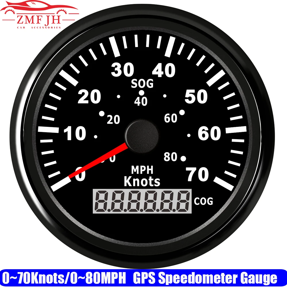 

0~70Knots 85mm GPS Speedometer Gauge with GPS Antenna Red Backlight 0~80MPH OCG Odometer for Auto Car Boat Yacht 9-32V