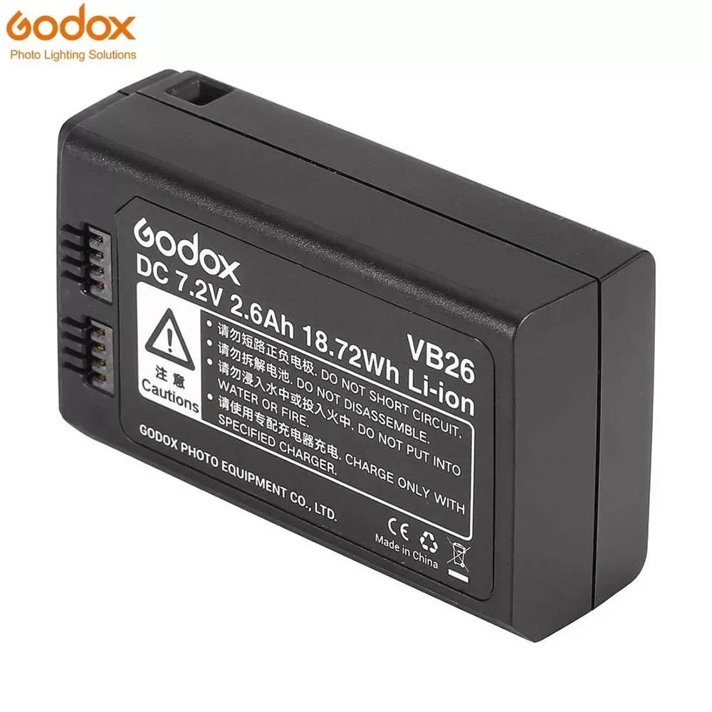 NEW VB26 Li-ion Battery DC 7.2V 2600mAh 18.72Wh Replacement Battery for Godox V1S V1C V1N V1F V1O V1P Round Flash
NEW VB26 Li-ion Battery DC 7.2V 2600mAh 18.72Wh Replacement Battery for Godox V1S V1C V1N V1F V1O V1P Round Flash