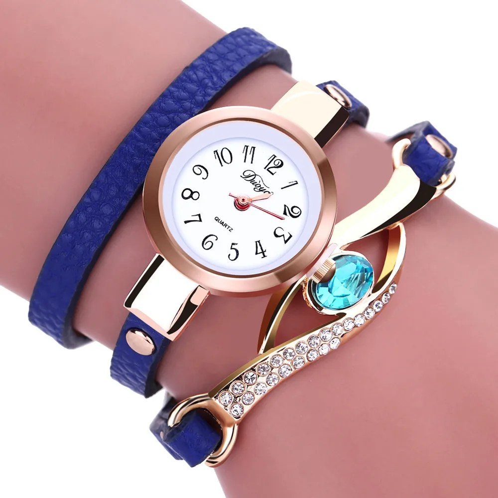 Новые модные женские часы роскошные с глазами и драгоценными камнями золотым