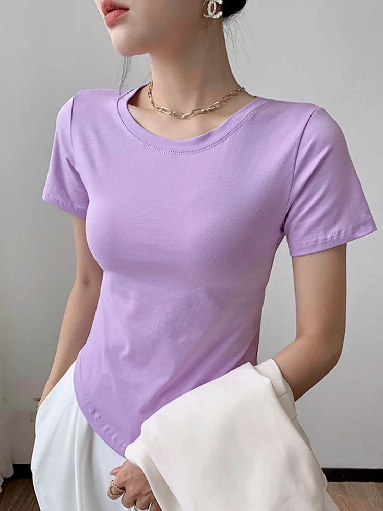 WWENN T-Shirt Women Solid Color Elegant Tshirts Lady Slim Soft Casual Fashion Tops 2022 Summer Short Sleeve O-Neck Cotton Pink
WWENN T-Shirt Women Solid Color Elegant Tshirts Lady Slim Soft Casual Fashion Tops 2022 Summer Short Sleeve O-Neck Cotton Pink