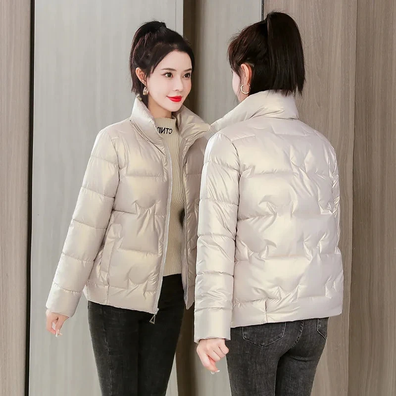 Winter Glossy Jacket Women Parkas Coat 2022 New Korean Stand Collar Cotton Padded Parke Warm Female Jacket Outwear Casual Tops
Winter Glossy Jacket Women Parkas Coat 2022 New Korean Stand Collar Cotton Padded Parke Warm Female Jacket Outwear Casual Tops