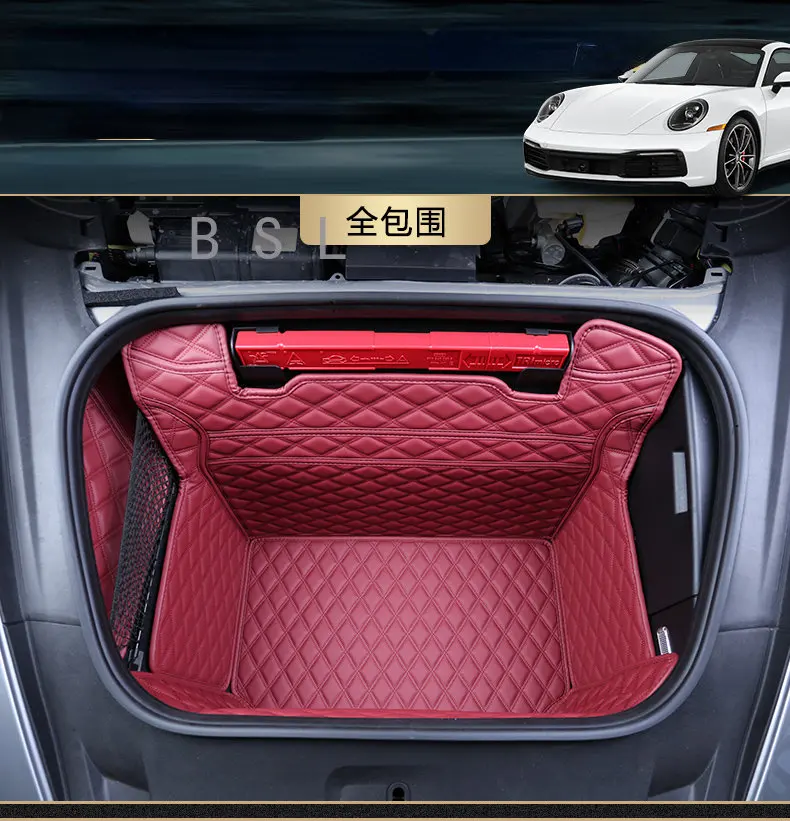 

Коврик для багажника автомобиля для Porsche 911 2013-2022, водонепроницаемые защитные накладки, подкладка для груза, аксессуары для багажника