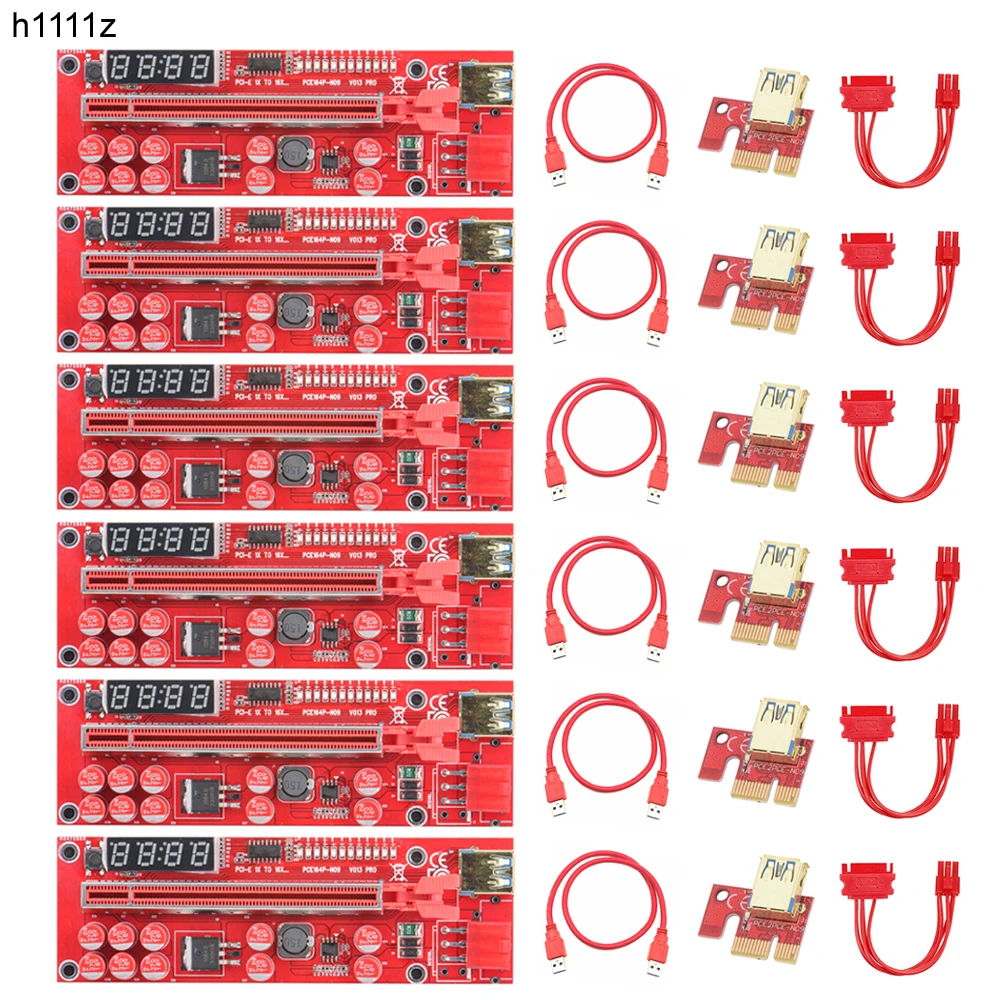 6PCS Riser V013 Pro PCIE Riser 013 Cabo Riser PCI Express X16 X1 Card SATA To 6Pin Power Cable USB3.0 Cable For BTC Mining Miner
6PCS Riser V013 Pro PCIE Riser 013 Cabo Riser PCI Express X16 X1 Card SATA To 6Pin Power Cable USB3.0 Cable For BTC Mining Miner