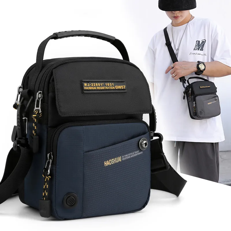 

Men Crossbody Bag Packs Messenger For Bags Sling Work Wait Purse Waterproof Pack New Men's Small Business 2023 Shoulder