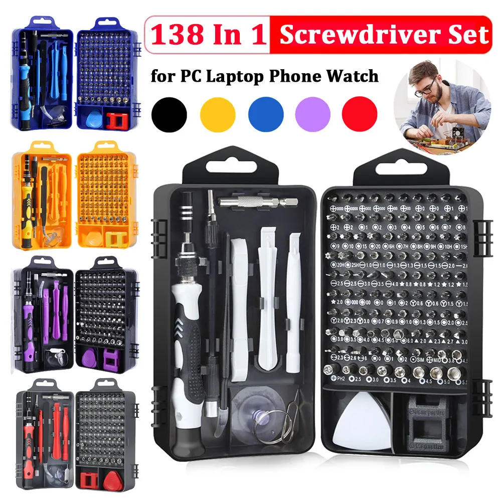 138 In 1 Screwdriver Set for PC Laptop Phone Watch Repair Repair Tools Kit Precision Screw Driver Bit Kit Screwdriver Hand Tools
138 In 1 Screwdriver Set for PC Laptop Phone Watch Repair Repair Tools Kit Precision Screw Driver Bit Kit Screwdriver Hand Tools