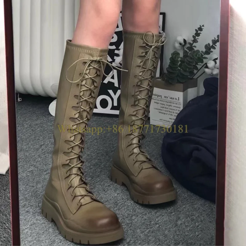 Army Green Round Toe Height Increasing Lace-Up Boots Woman Winter 2022 Rear Zipper Platform Knee-High Boots Shoes for Women
Army Green Round Toe Height Increasing Lace-Up Boots Woman Winter 2022 Rear Zipper Platform Knee-High Boots Shoes for Women