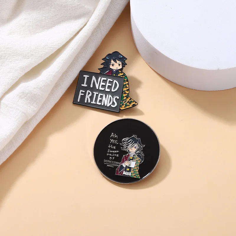 Japanese Anime Demon Slayer Tomioka Giyuu Round Brooch Metal Badge I NEED FRIENDS Backpack Clothes Jewelry Accessories Gift
Japanese Anime Demon Slayer Tomioka Giyuu Round Brooch Metal Badge I NEED FRIENDS Backpack Clothes Jewelry Accessories Gift