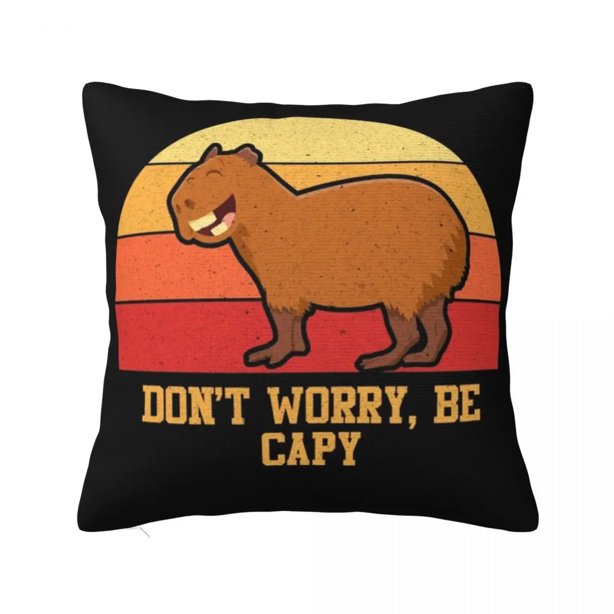 

Capybara Don't Worry Be Capy Pillowcase Printing Polyester Cushion Cover Gift Kawaii Animal Pillow Case Cover Home Square 45cm