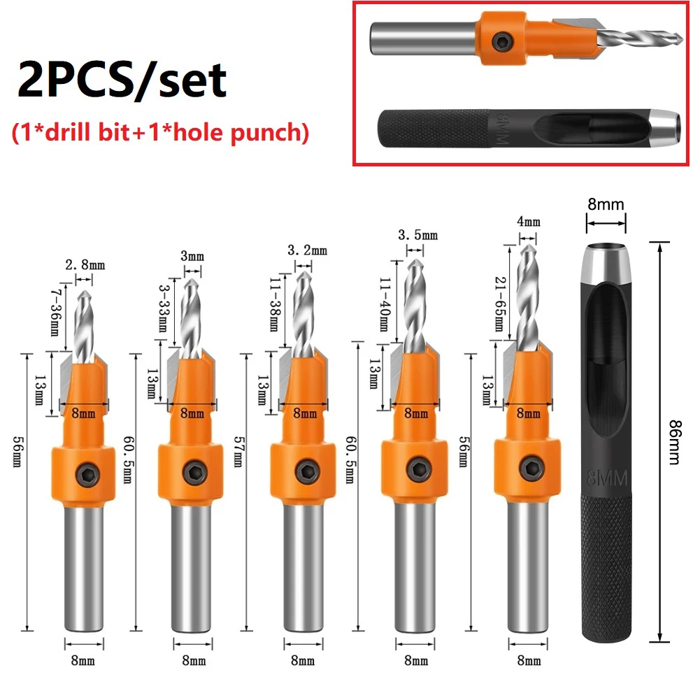 8mm Shank Woodworking Router Bit Punching Drill 2.8/3/3.2/3.5/4mm Screw Extractor Countersink YG6X Tip Hook Shear Angles
8mm Shank Woodworking Router Bit Punching Drill 2.8/3/3.2/3.5/4mm Screw Extractor Countersink YG6X Tip Hook Shear Angles