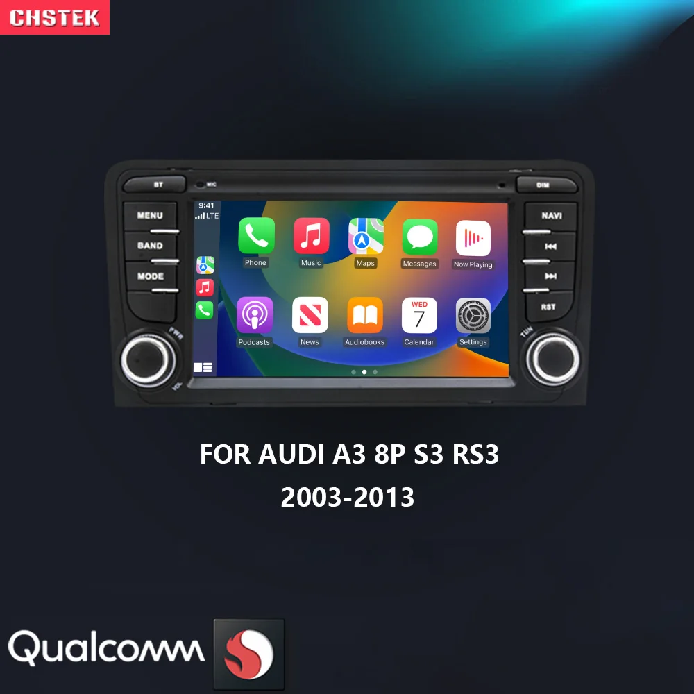 Автомобильный радиоприемник CHSTEK Android 13 Carplay для Audi A3 8P S3 RS3 2003-2013 мультимедийная