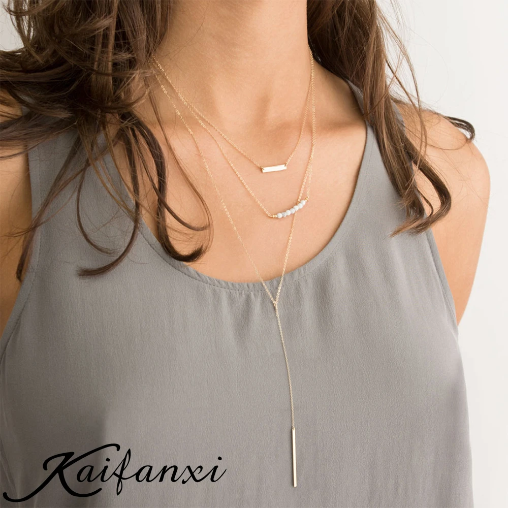 Kaifanxi Imitation Pearls Choker Women's Multilayer Necklace Long Stainless Steel Necklace Jewelry
Kaifanxi Imitation Pearls Choker Women's Multilayer Necklace Long Stainless Steel Necklace Jewelry