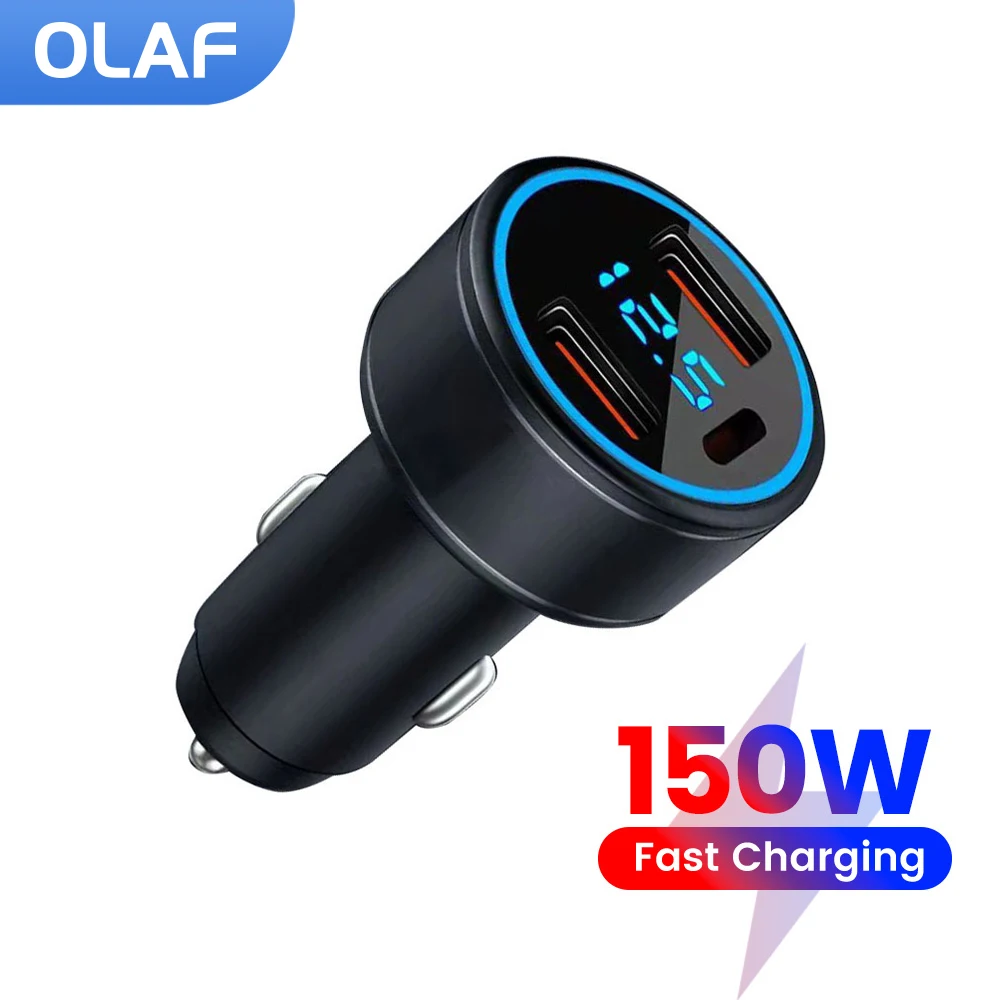Olaf 150 Вт автомобильное зарядное устройство USB с 3 портами быстрая зарядка PD Type C для
