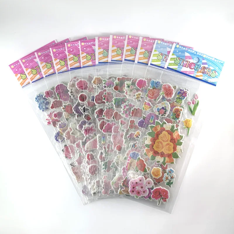 Фото Стикеры 3D в виде пузырьков для детей и девочек 12 листов украшения дневника